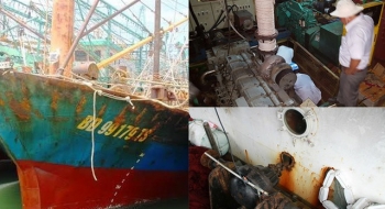 Trong cuối tháng 8 này sẽ hoàn thành sửa chữa tàu cá gỉ thép